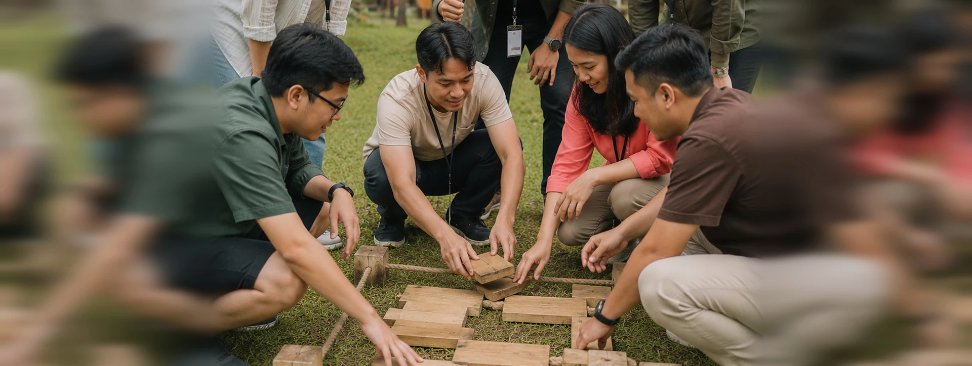 Permainan All Stand Up bersama Denio Outbound Indonesia